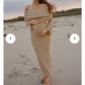 Maternity Off-Shoulder Maxi Dress